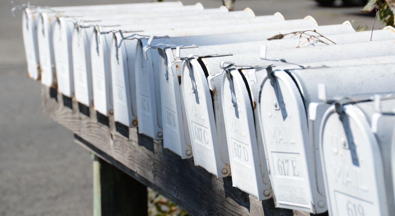 Row of mailboxes